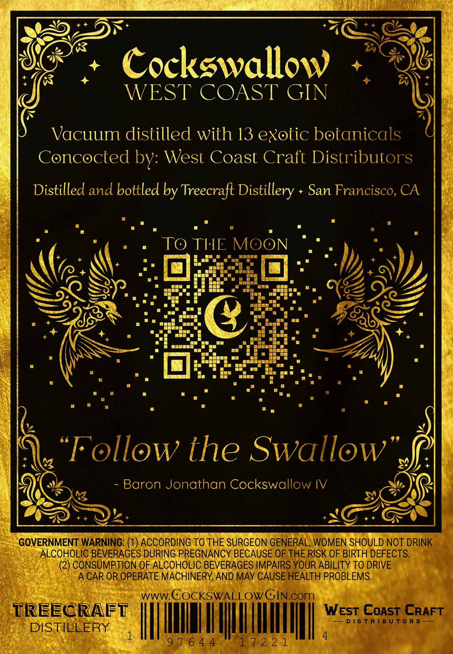 Cockswallow Bottle Label Back