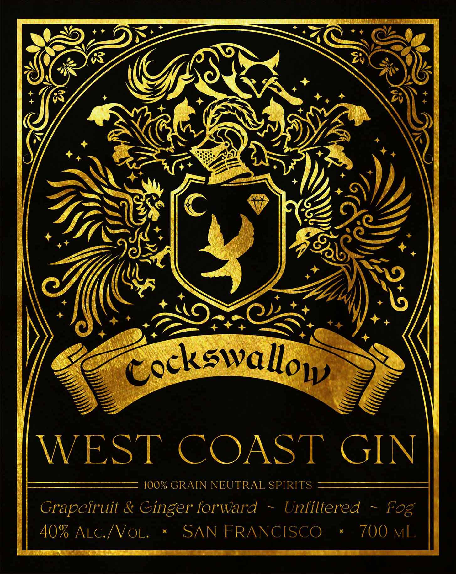 Cockswallow Bottle Label Front